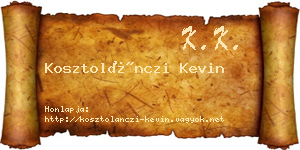 Kosztolánczi Kevin névjegykártya